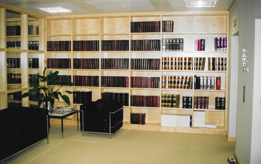 Reception furniture in figured sycamore, COMMISSION ONLY