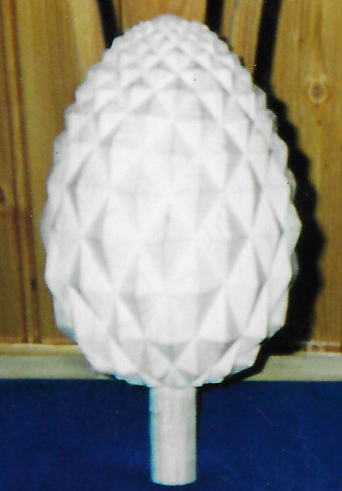 Hand carved pineapple newel cap,  COMMISSION ONLY