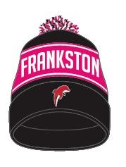 Beanie (with pom pom) - pink, white, black