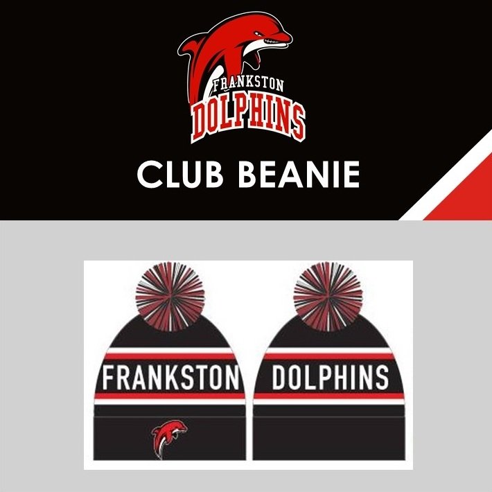 Beanie (with pom pom) - red, white, black