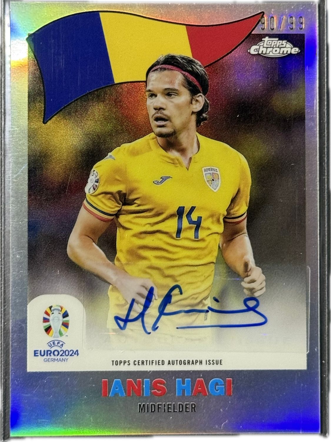 IANIS HAGI Semnat - 90/99 - Topps Chrome - Euro 2024