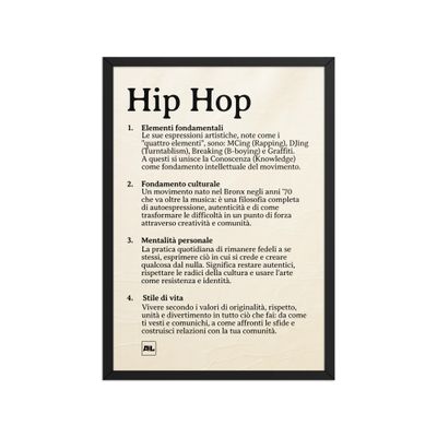 Poster con cornice Hip Hop definizione (italiano)