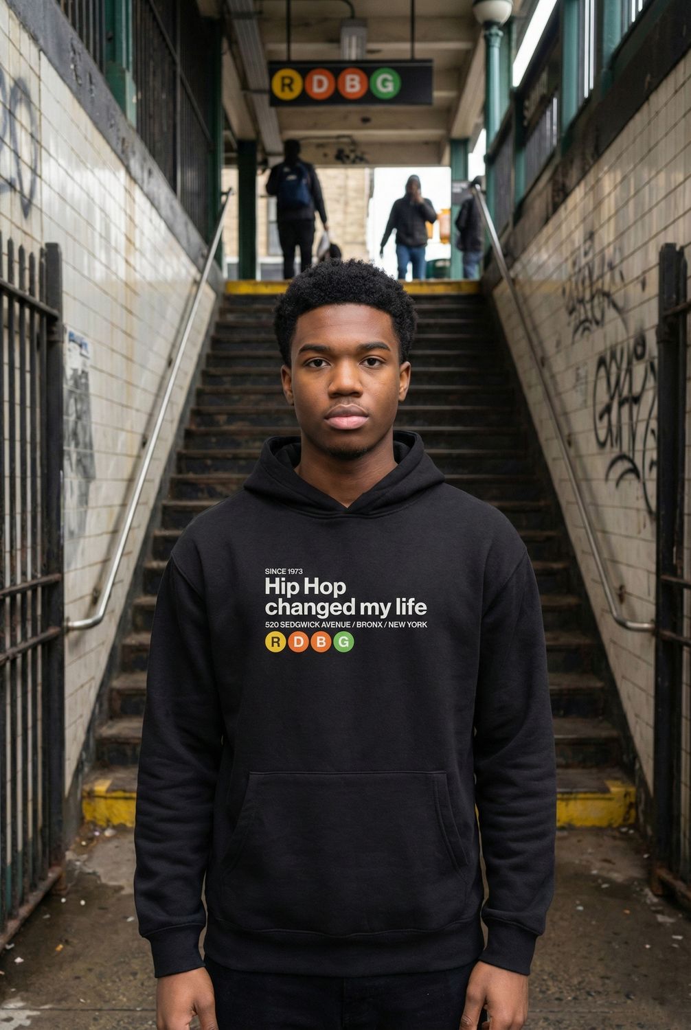 Hip Hop Changed My Life stile 2 Felpa oversize con cappuccio - scritta bianca
