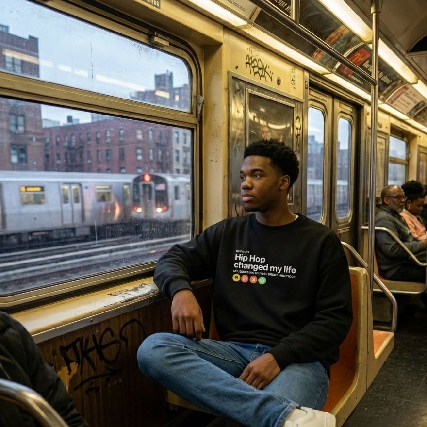 Hip Hop Changed My Life stile 2 (felpa oversize pesante con scritta bianca)