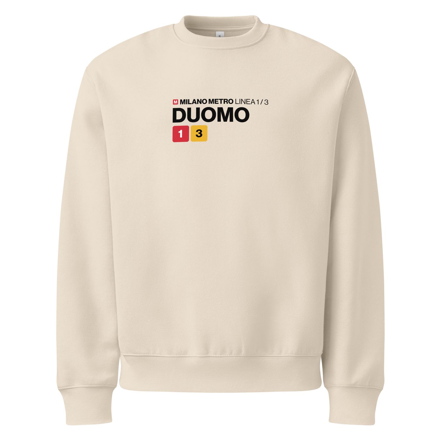 Milano metro linee 1 e 3 - felpa oversize pesante (scritta nera)