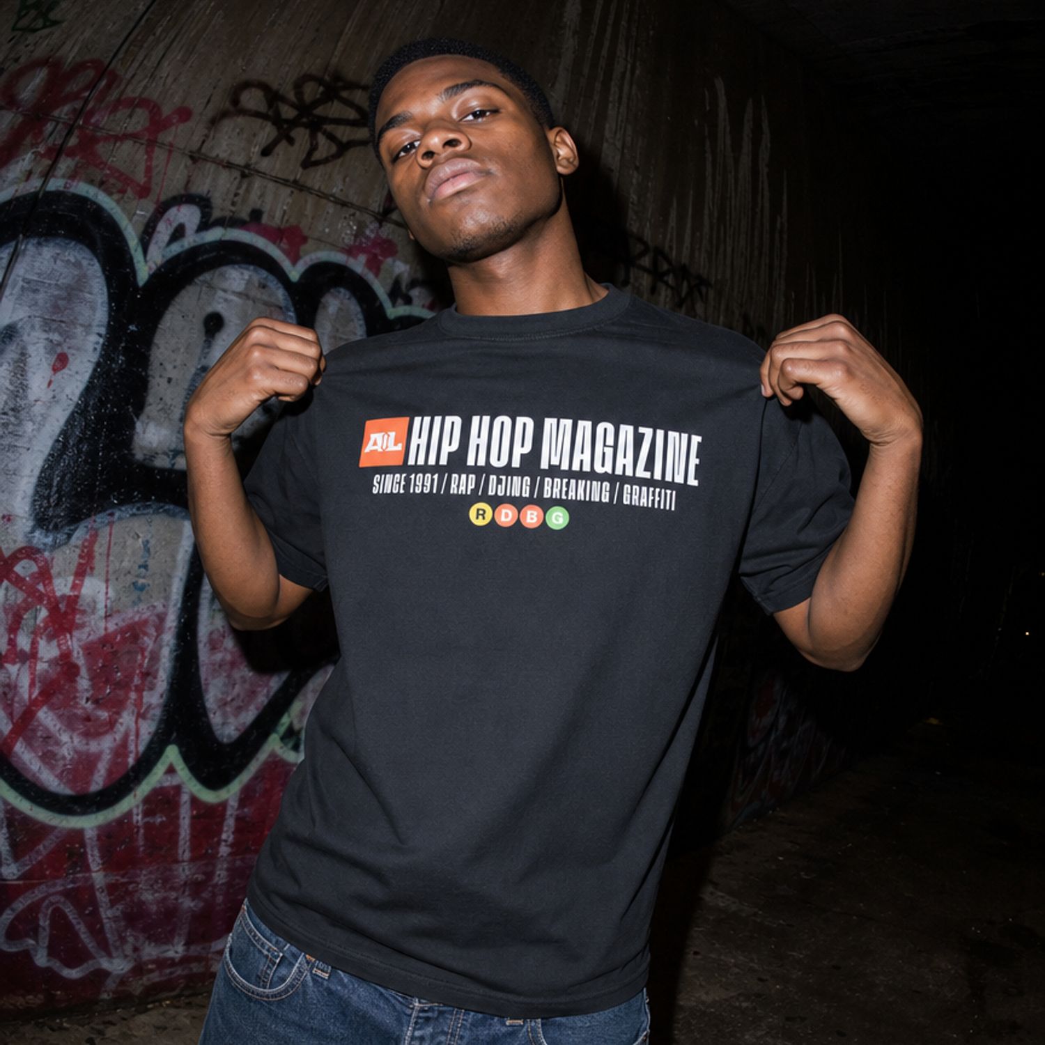 AELLE HIP HOP MAGAZINE T-SHIRT (SCRITTA BIANCA)