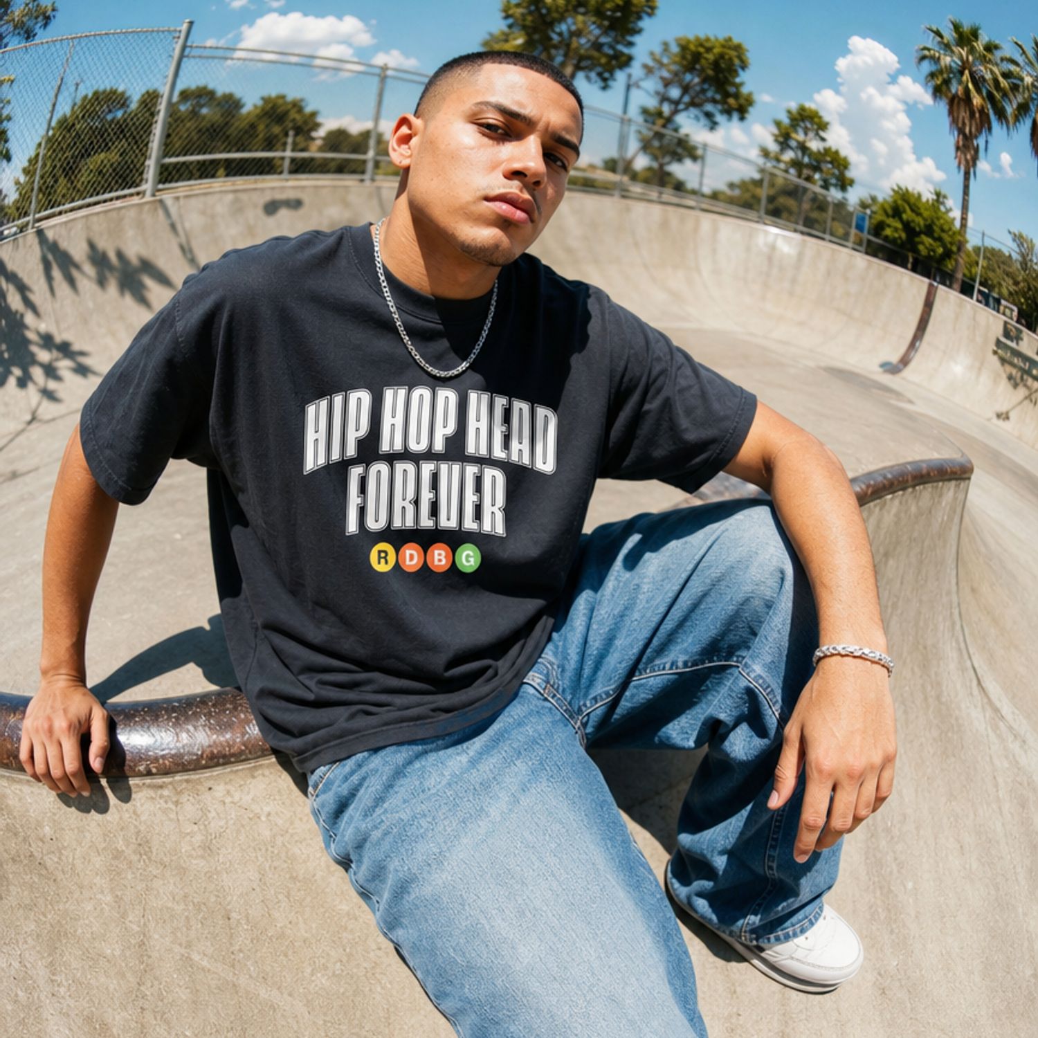 HIP HOP HEAD FOREVER T-SHIRT (OUTLINE BIANCO) HIP HOP HEAD FOREVER T-SHIRT (OUTLINE BIANCO)