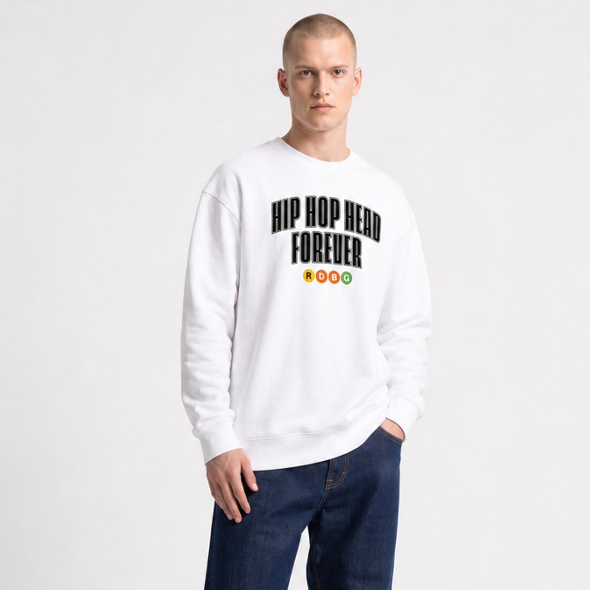 HIP HOP HEAD FOREVER FELPA (OUTLINE NERO) HIP HOP HEAD FOREVER FELPA (OUTLINE NERO)