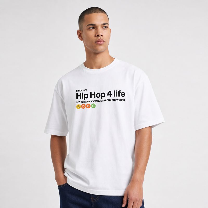 HIP HOP 4 LIFE T-SHIRT (SCRITTA NERA) HIP HOP 4 LIFE T-SHIRT (SCRITTA NERA)