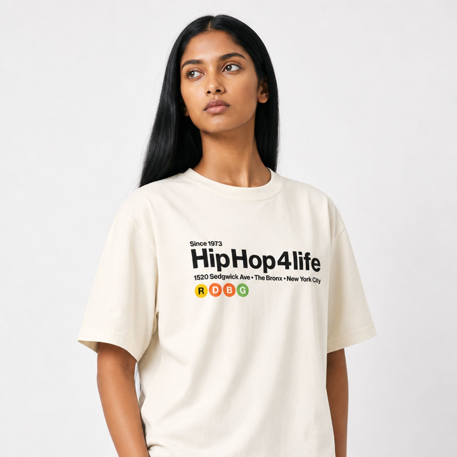 HIP HOP 4 LIFE T-SHIRT (BLACK LETTERING)
