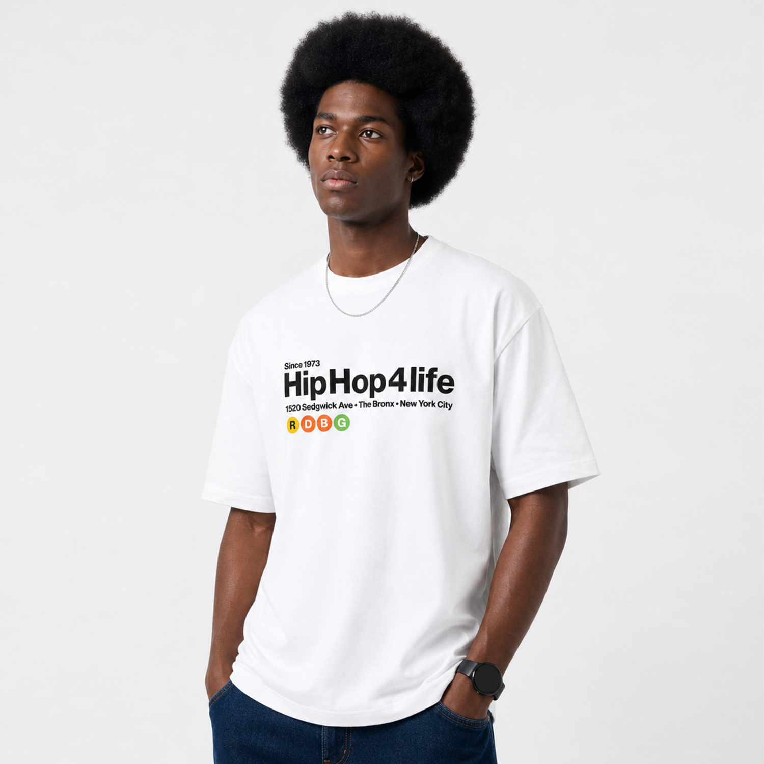 HIP HOP 4 LIFE T-SHIRT (SCRITTA NERA)