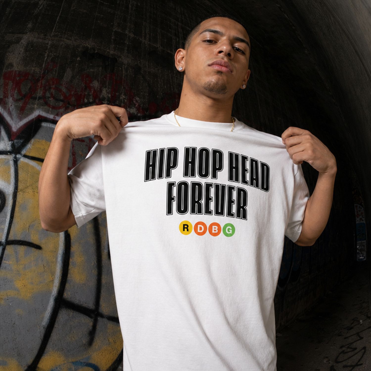 HIP HOP HEAD FOREVER T-SHIRT (OUTLINE NERO) HIP HOP HEAD FOREVER T-SHIRT (OUTLINE NERO)