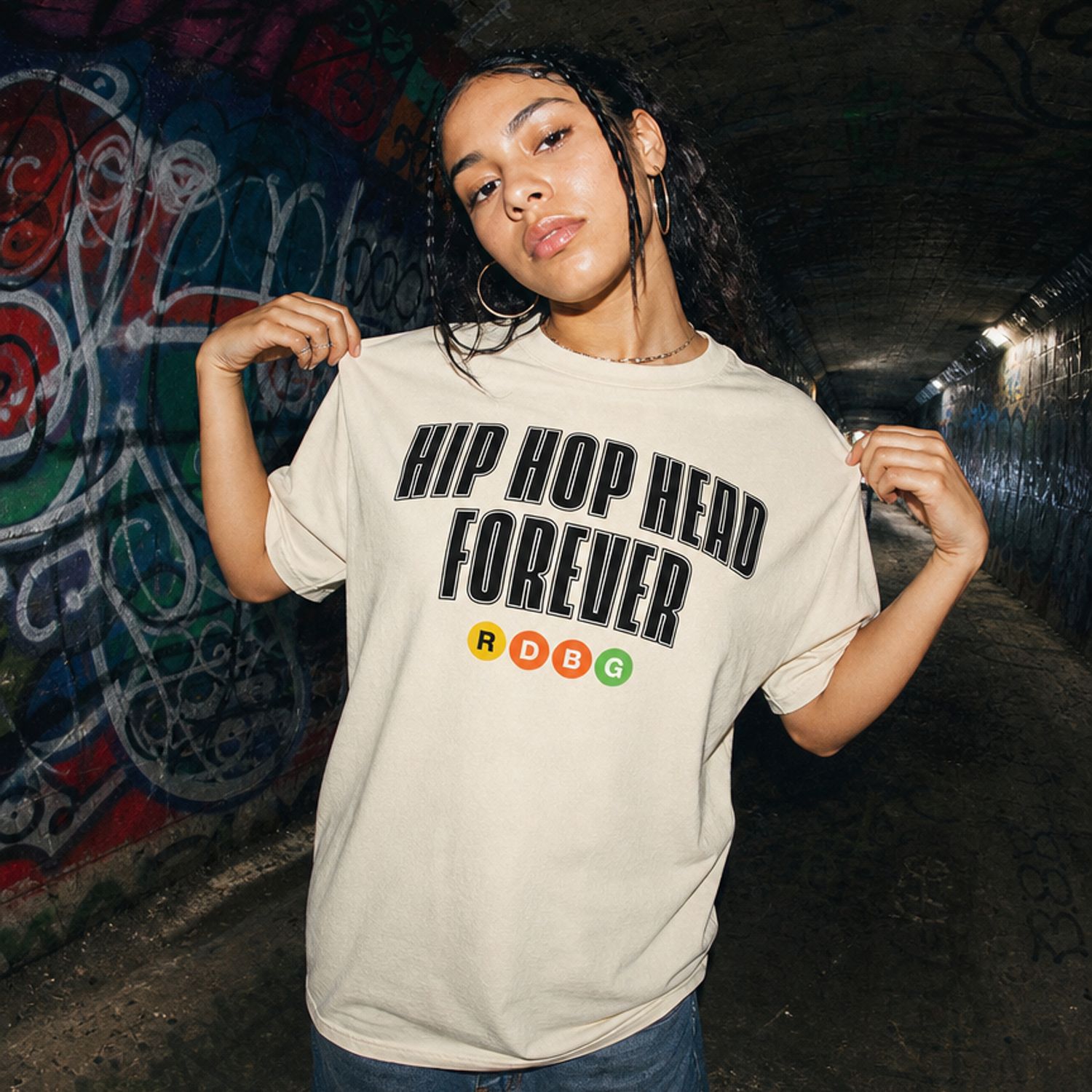 HIP HOP HEAD FOREVER T-SHIRT (OUTLINE NERO)