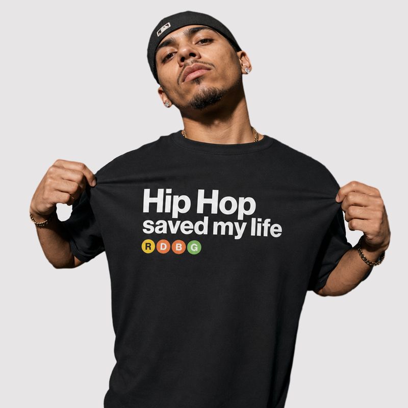 HIP HOP SAVED MY LIFE T-SHIRT (SCRITTA BIANCA) HIP HOP SAVED MY LIFE T-SHIRT (SCRITTA BIANCA)