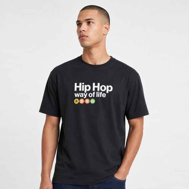 HIP HOP WAY OF LIFE T-SHIRT (SCRITTA BIANCA)