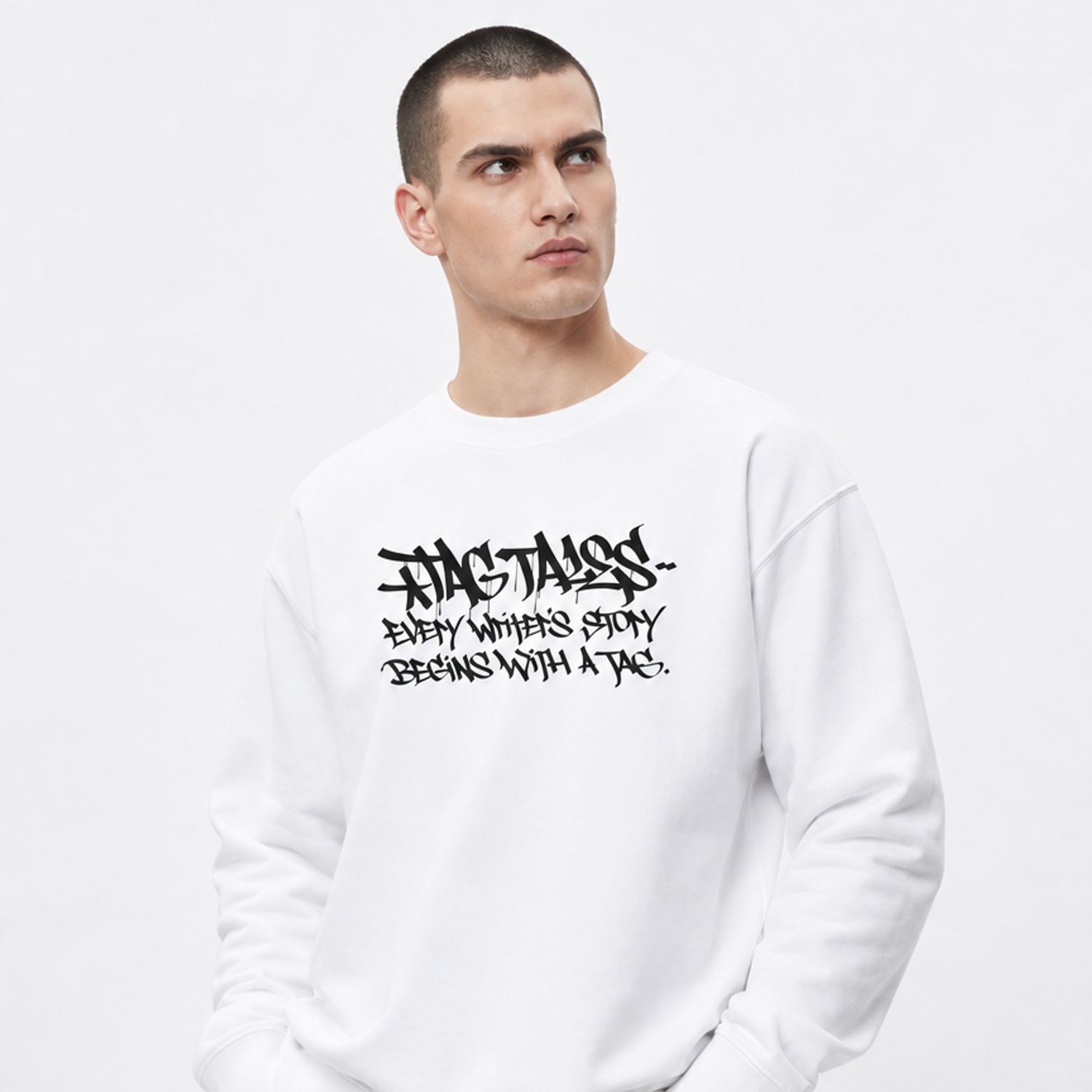 TAG TALES BLACK LOGO + TAGLINE SWEATSHIRT • DESIGN BY LUCA BEAN BARCELLONA TAG TALES BLACK LOGO + TAGLINE SWEATSHIRT • DESIGN BY LUCA BEAN BARCELLONA