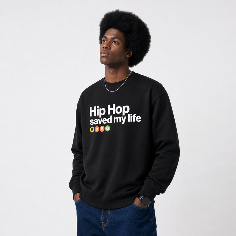 HIP HOP SAVED MY LIFE FELPA (SCRITTA BIANCA) HIP HOP SAVED MY LIFE FELPA (SCRITTA BIANCA)