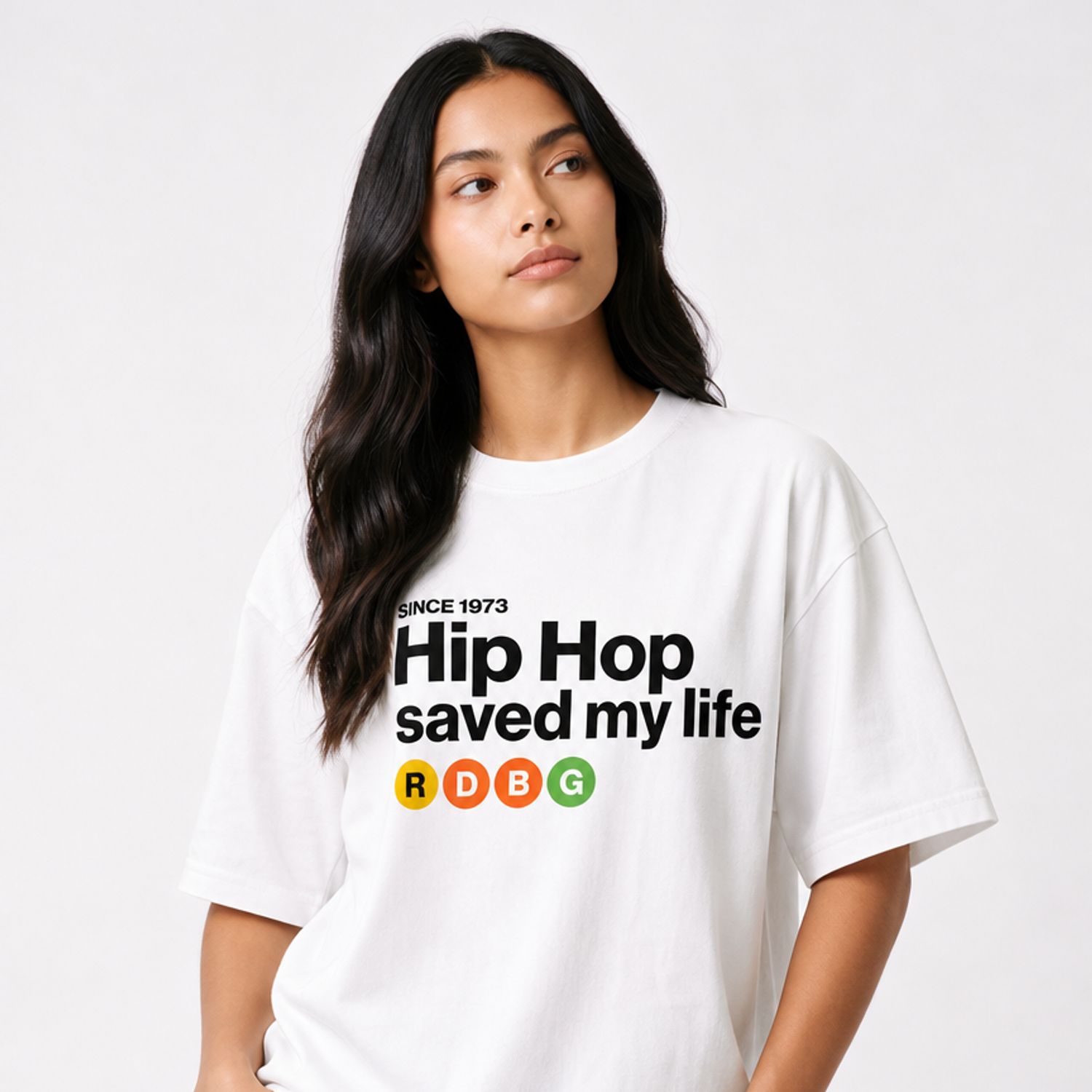 HIP HOP SAVED MY LIFE T-SHIRT (SCRITTA NERA) HIP HOP SAVED MY LIFE T-SHIRT (SCRITTA NERA)