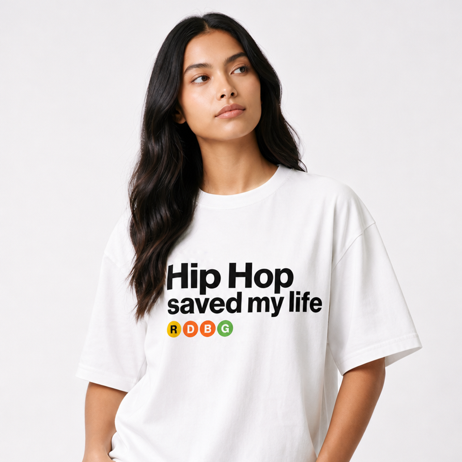 HIP HOP SAVED MY LIFE T-SHIRT (SCRITTA NERA)