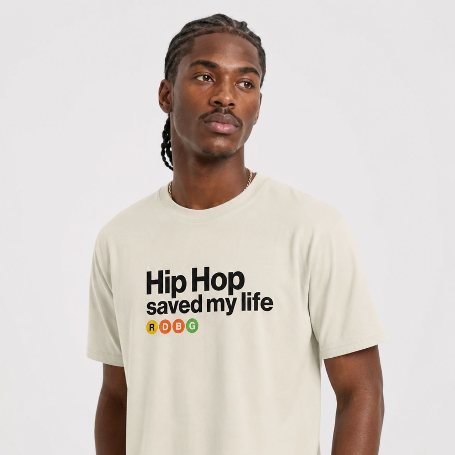 HIP HOP SAVED MY LIFE T-SHIRT (SCRITTA NERA)