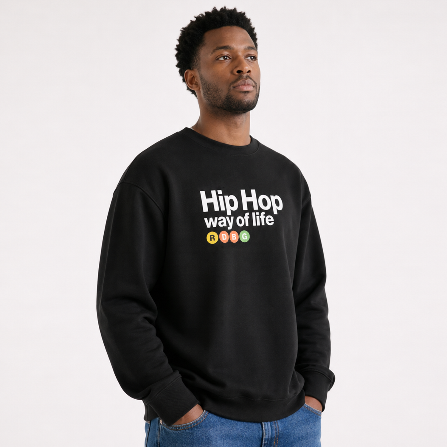 HIP HOP WAY OF LIFE FELPA (SCRITTA BIANCA)