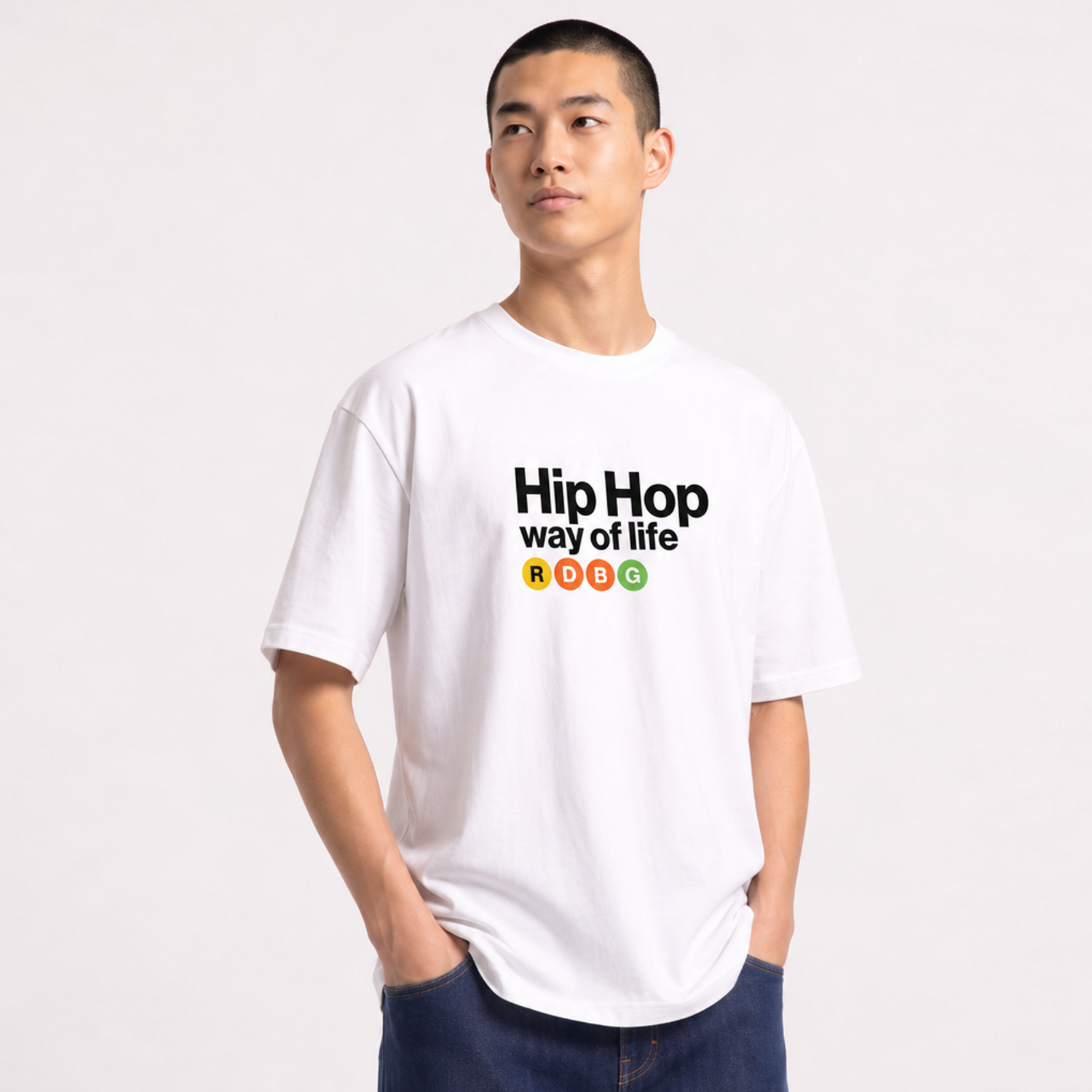 HIP HOP WAY OF LIFE T-SHIRT (SCRITTA NERA)
