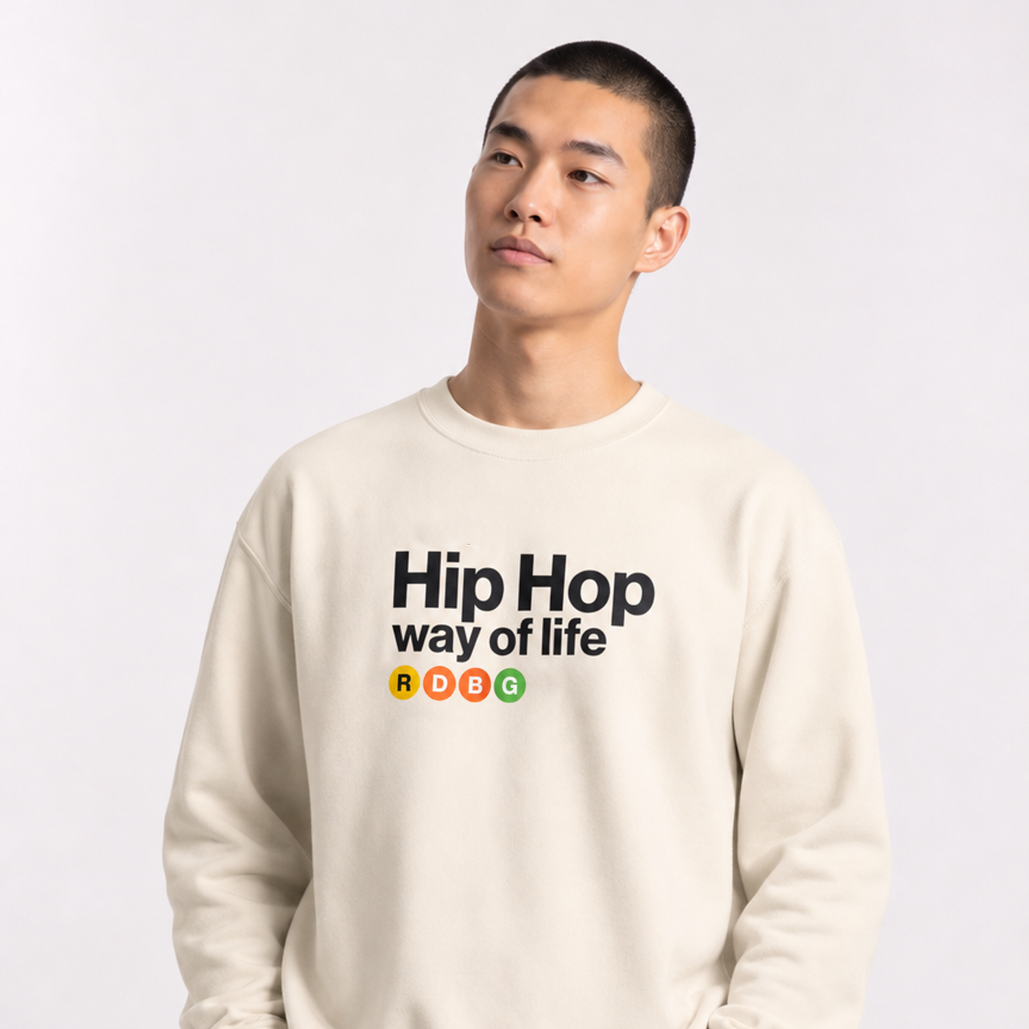 HIP HOP WAY OF LIFE FELPA (SCRITTA NERA)
