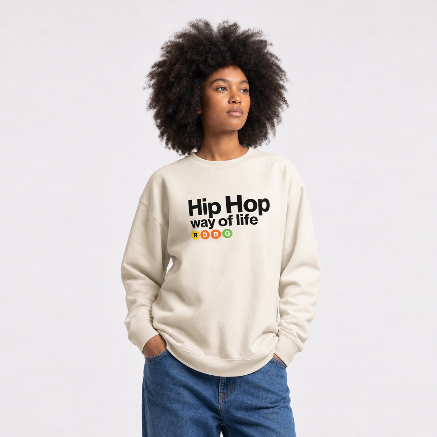 HIP HOP WAY OF LIFE FELPA (SCRITTA NERA)