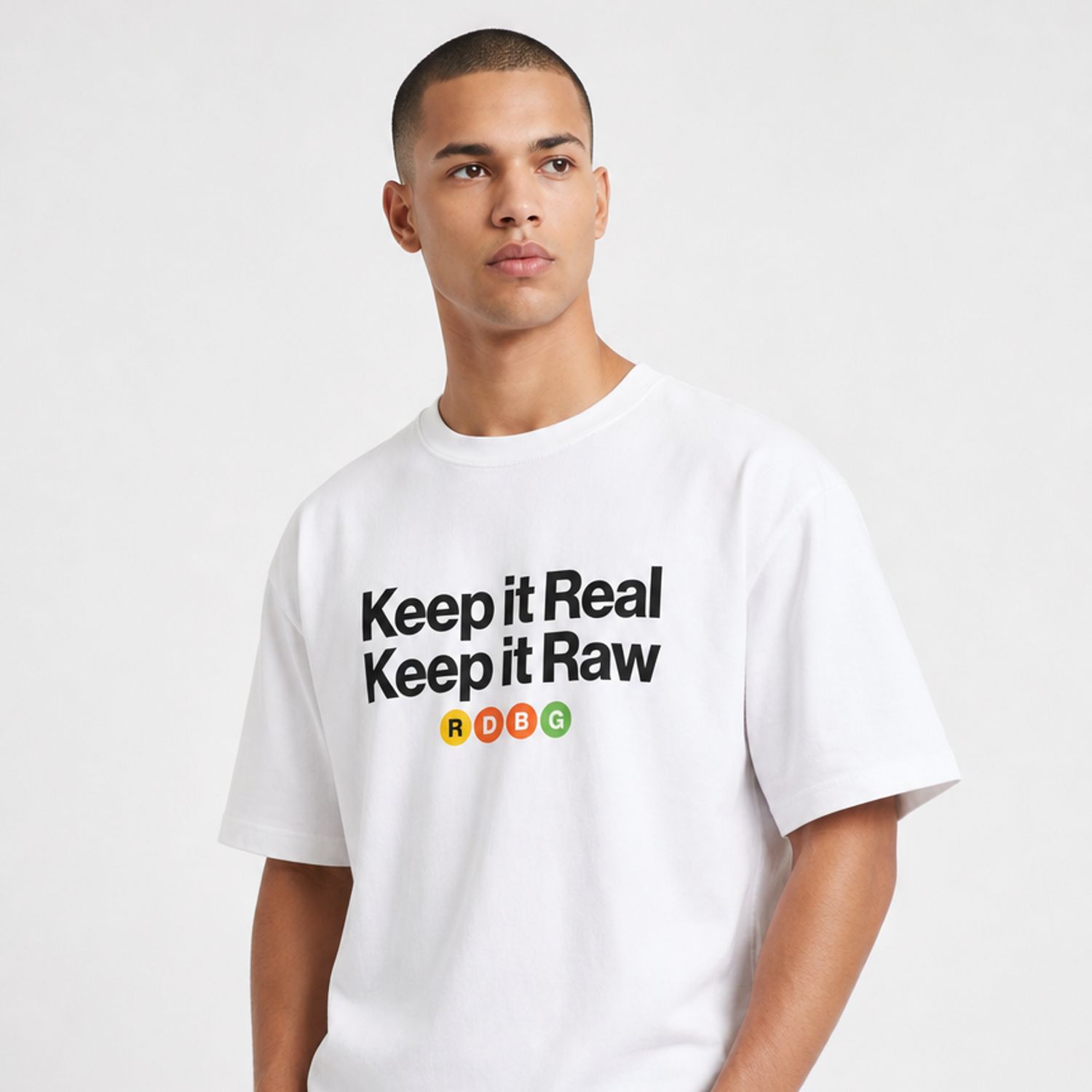 KEEP IT REAL KEEP IT RAW T-SHIRT (SCRITTA NERA) KEEP IT REAL KEEP IT RAW T-SHIRT (SCRITTA NERA)