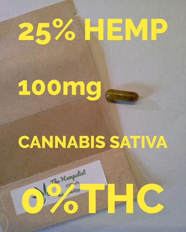 CBD CAPSULES, 100 mg EACH, 10 capsules