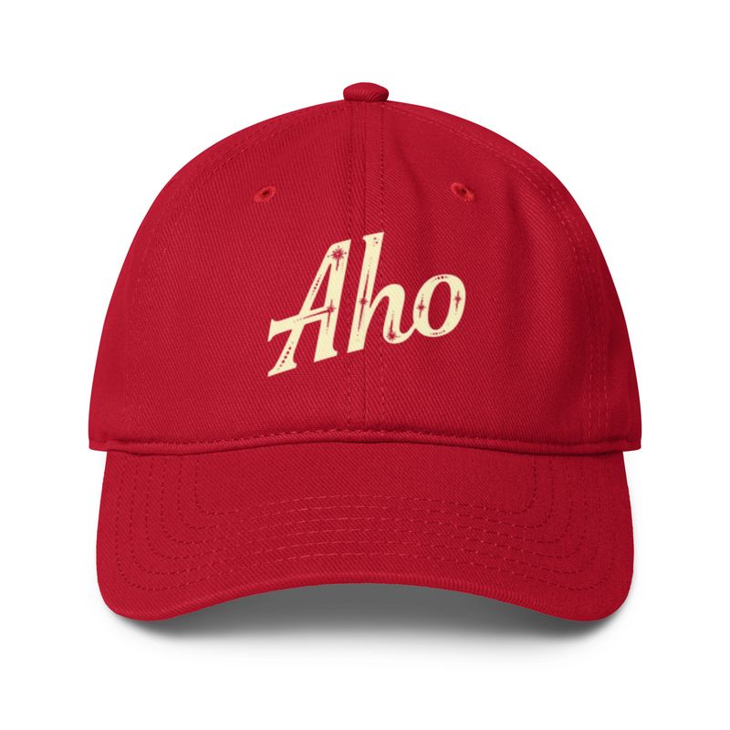Aho Red Low-Profile Baseball Cap