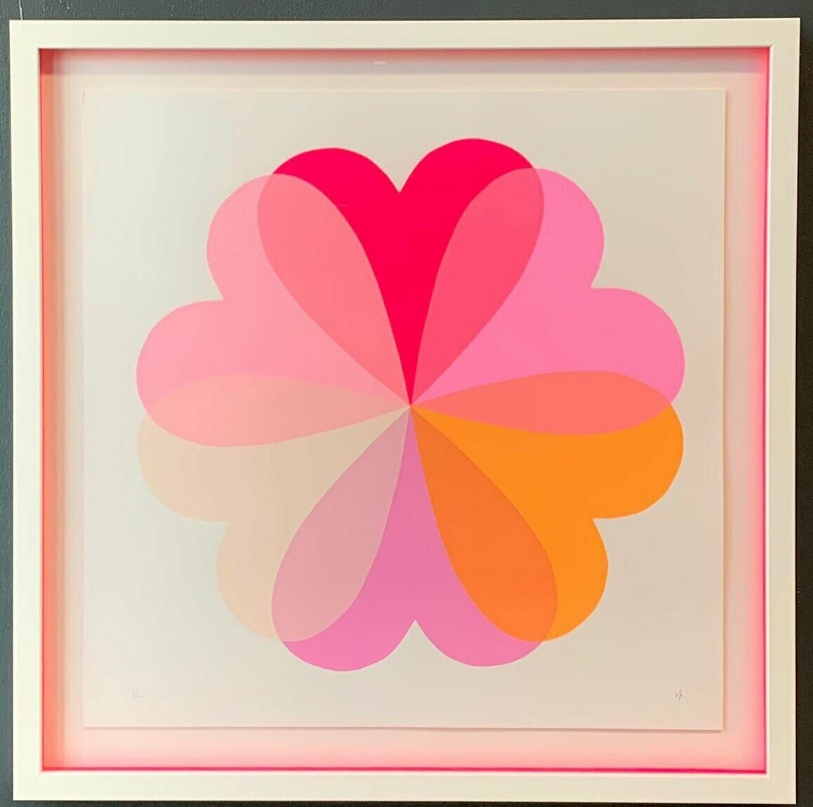 Hannah Carvell - Large Hearts & Flowers (Orange & Pinks)