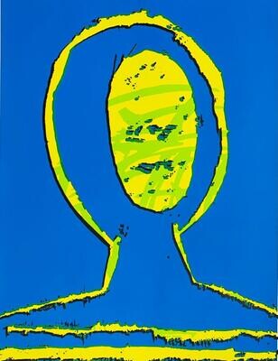 Markus Blattmann - Pop Head (Yellow on Blue)