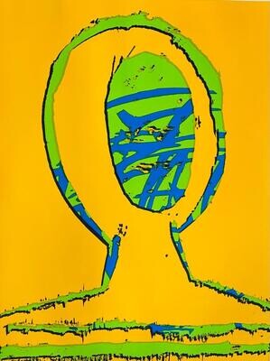 Markus Blattmann - Pop Head (Green on Yellow)