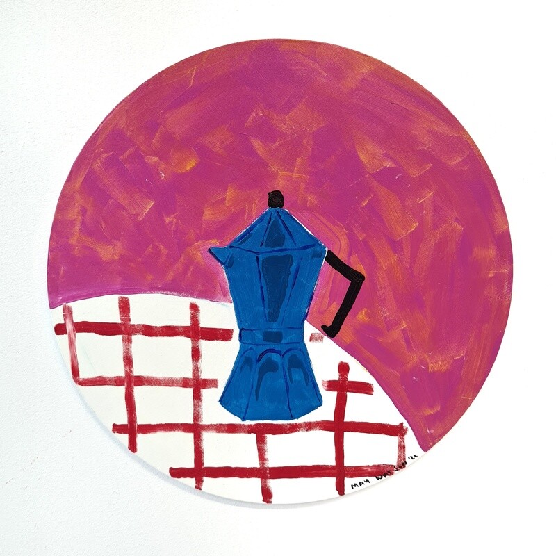 May Watson - Espresso Blue and Pink (Circle)