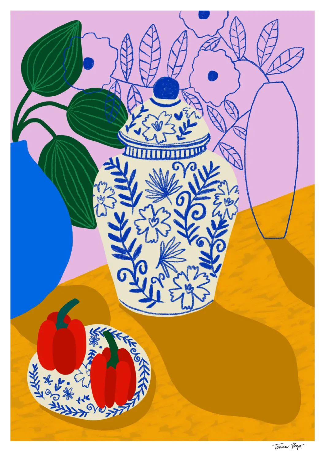 Teresa Rego - Porcelain & Peppers Print