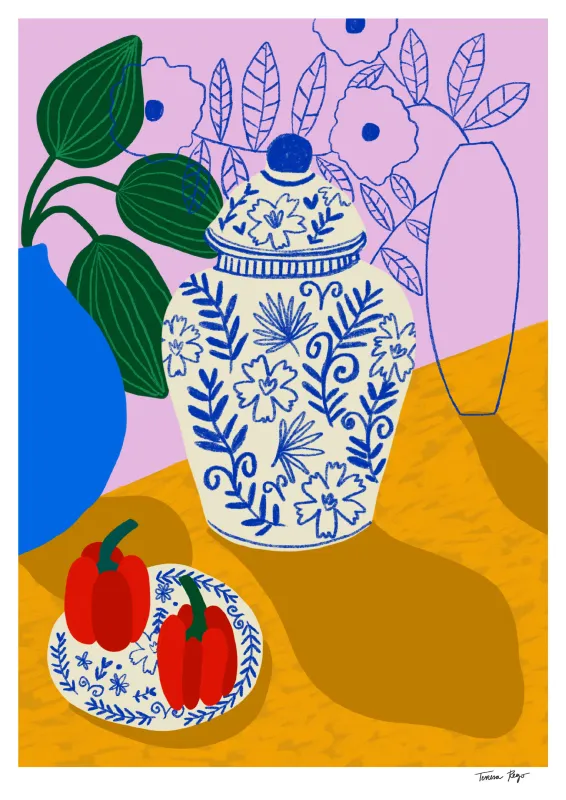 Teresa Rego - Porcelain & Peppers Print