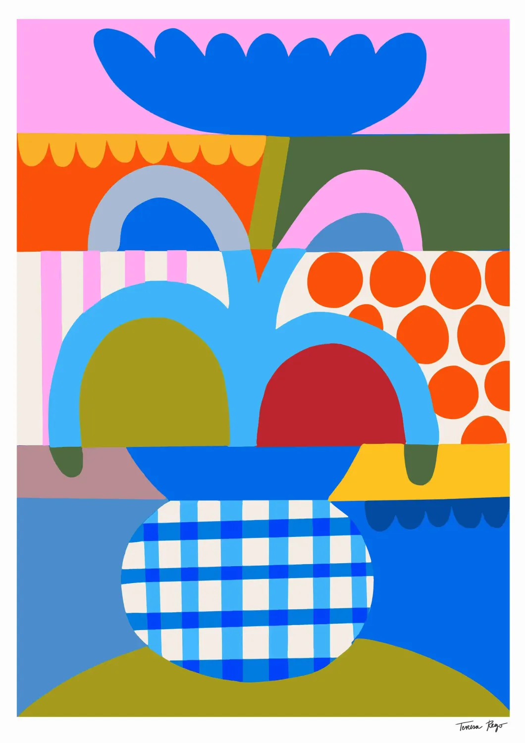 Teresa Rego - Colour Block Maxi Flower