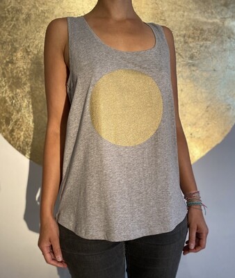 BE GOLDEN by The Lovers, Tanktop - grau / Druck gold