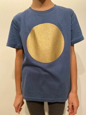 BE GOLDEN by The Lovers, Kinder T-shirt denim / Druck gold