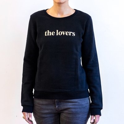 THE LOVERS Sweater - navy / Druck gold
