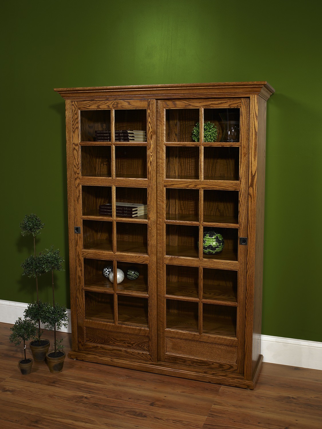 Sliding Door Bookcase by Farmside Wood Amish Solid Wood Fine Amish
