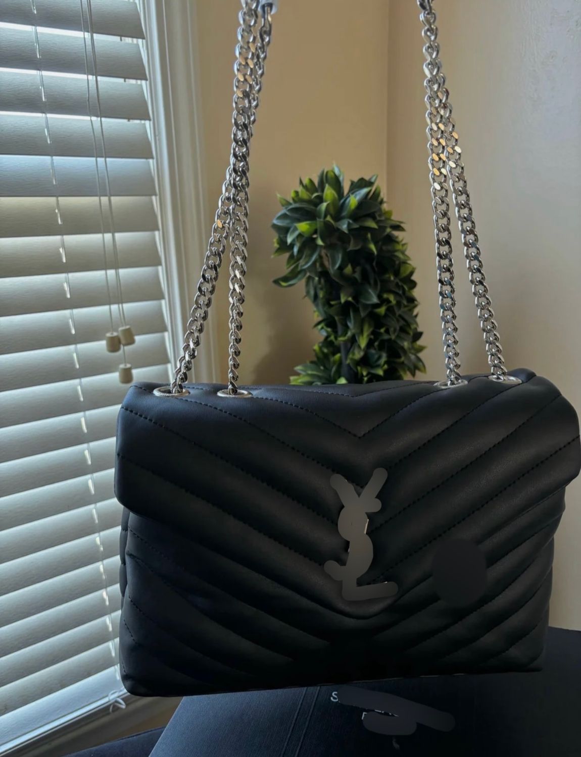 SILVER &amp; BLACK MEDIUM YSL BAG