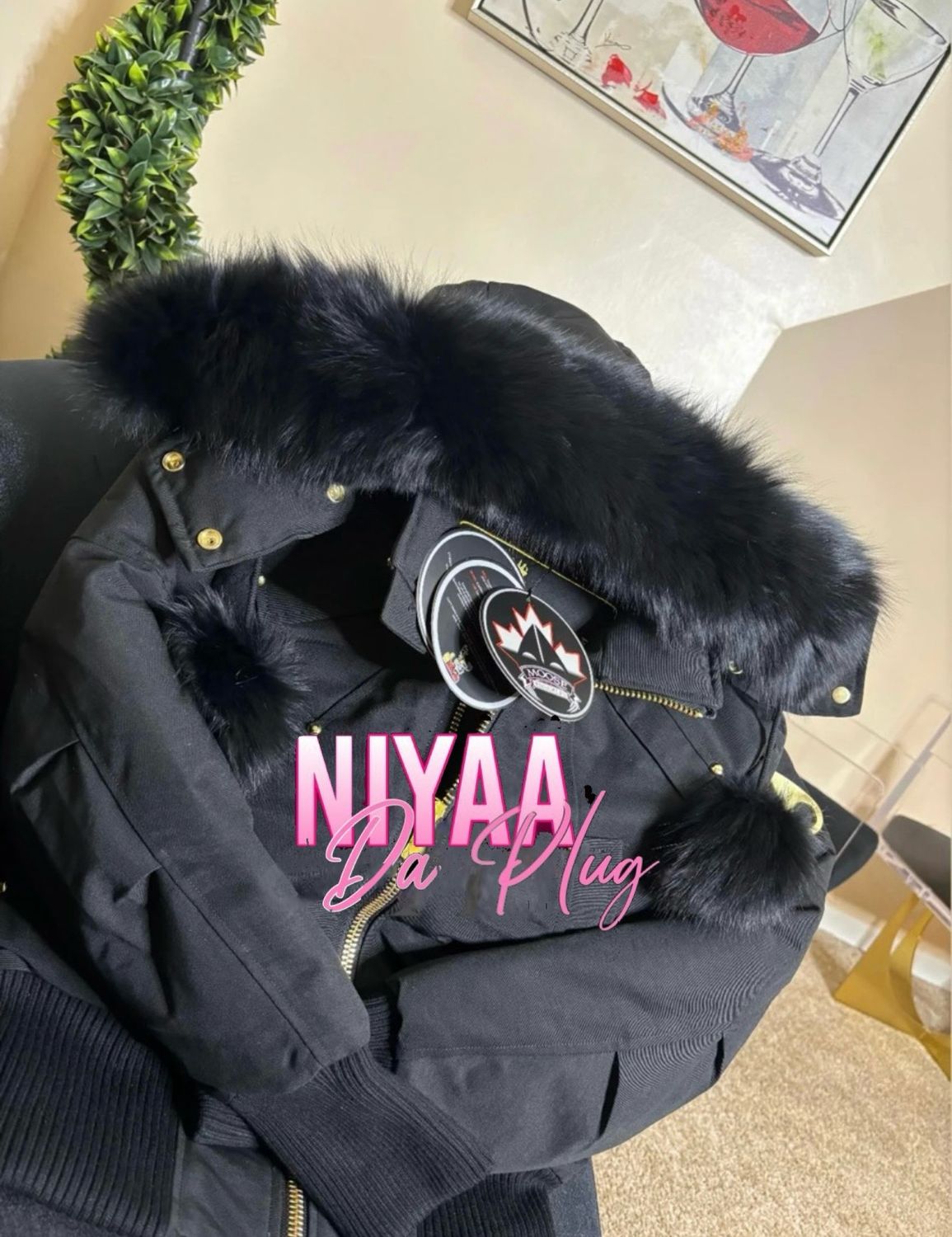 BLACK &amp; GOLD MOOSE K. COAT