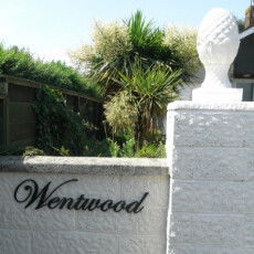 Wentwood style home name sign high quality made in steel painted black