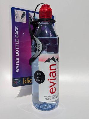 Klick 'N Bike Water Bottle Cage with Evian Natural Spring Water...