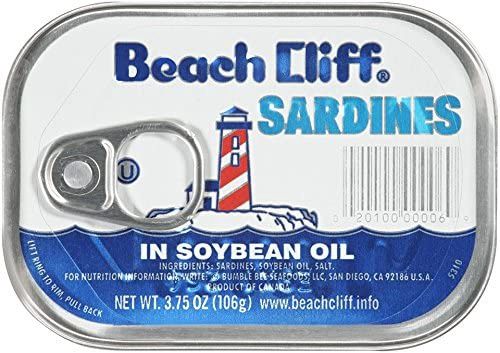 Beach Cliff Sardines 3.75oz, Type: In soybean oil 106g