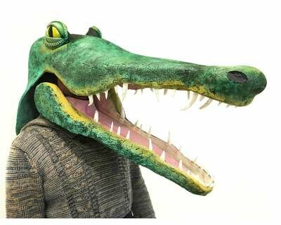 XL Crocodile Alligator Head Mask : Handmade XL Crocodile Alligator Head Mask : Handmade