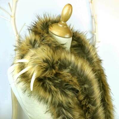 Luxury fake fur Honey Bear scarf with claws : Handmade