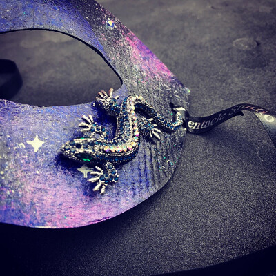 Space Lizards Masquerade Mask : Handmade